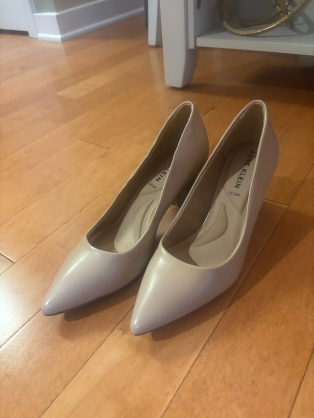 Anne Klein Beige Pointed-Toe Pumps